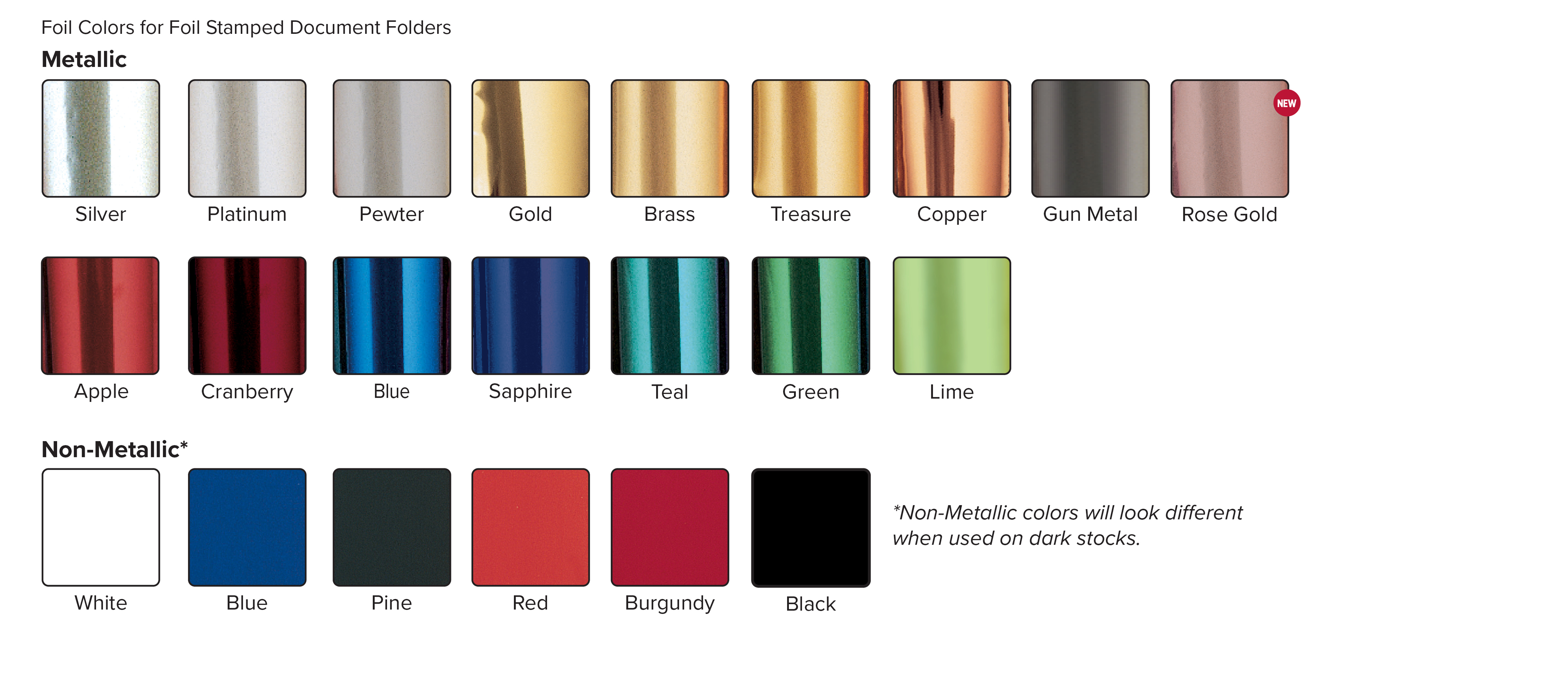 Foil Color Chart